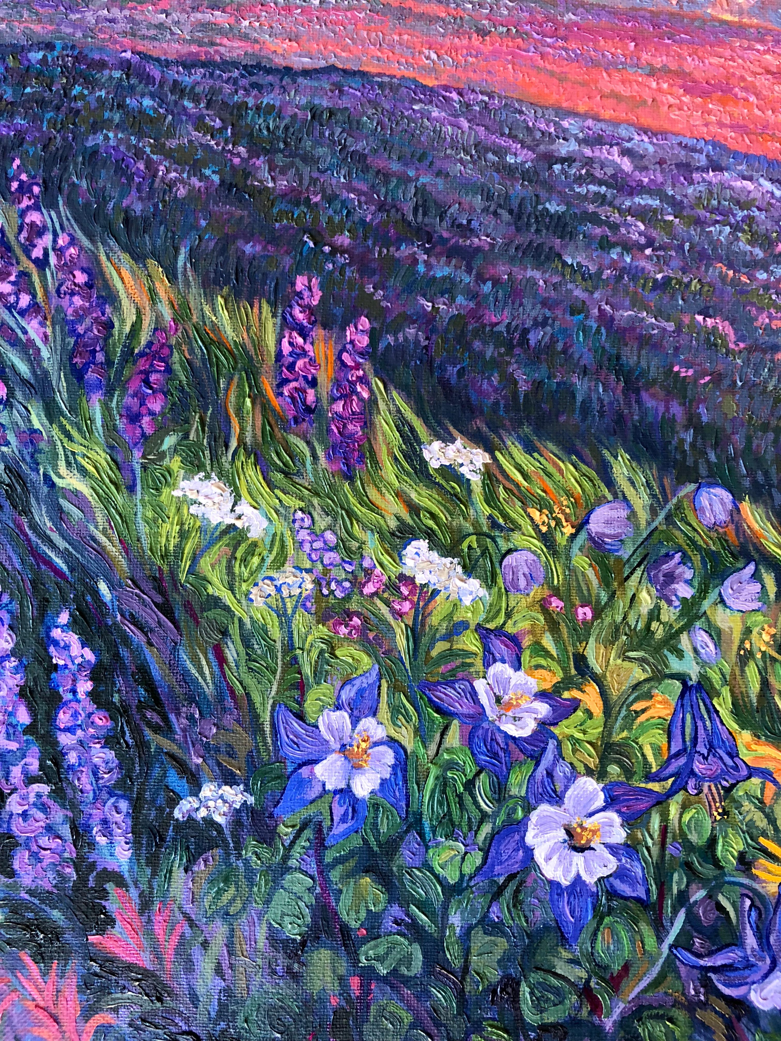 Wildflower Valley - Impressionist Painting by Anna Widmer