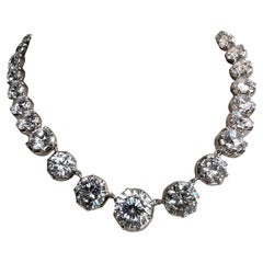 Anna Wintour Antique Style Lab CZ Diamond Sterling Costume Jewelry Necklace