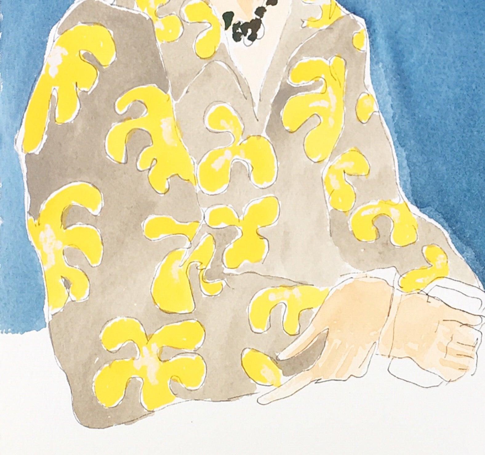 American Anna Wintour, One of a Kind Watercolor