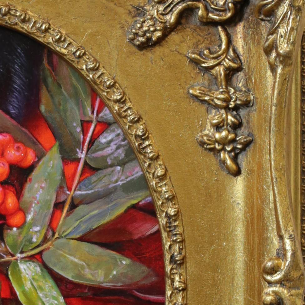 „Brunnenasche“ (2024) von Anna Wypych, Original-realistisches geblümtes Ölgemälde (Braun), Still-Life Painting, von Anna Wypch