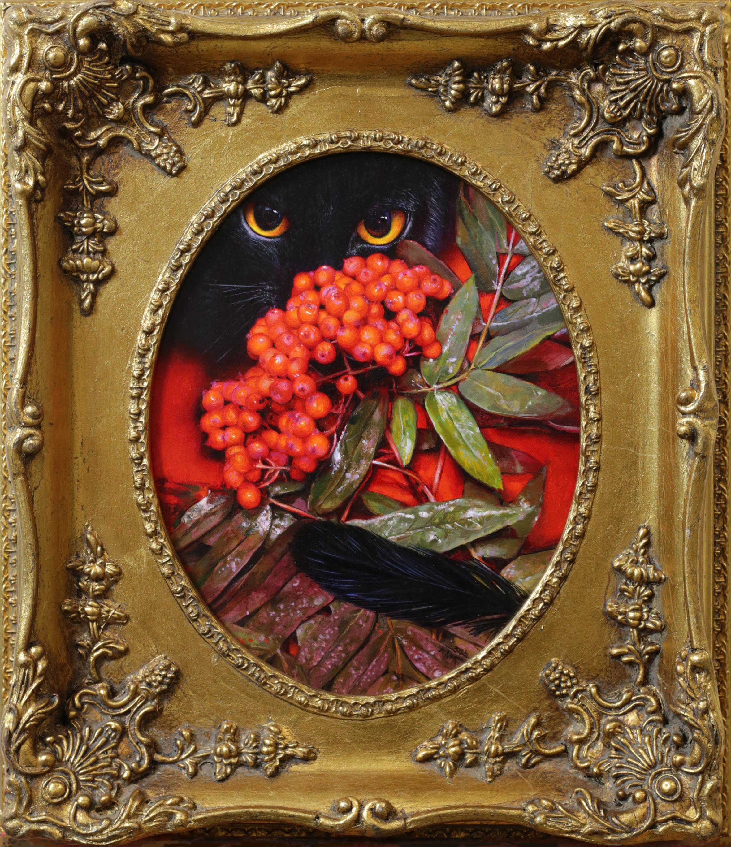 « Mountain Ash » (2024) par Anna Wypych, peinture à l'huile florale réaliste originale