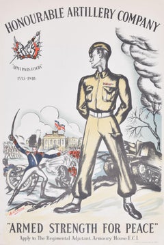 Vintage Honourable Artillery Company British Army recruitment poster by Anna Zinkeisen 
