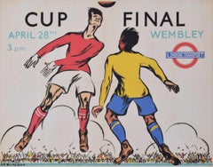 Wembley Cup Final 1930s vintage London Transport poster by Anna Zinkeisen