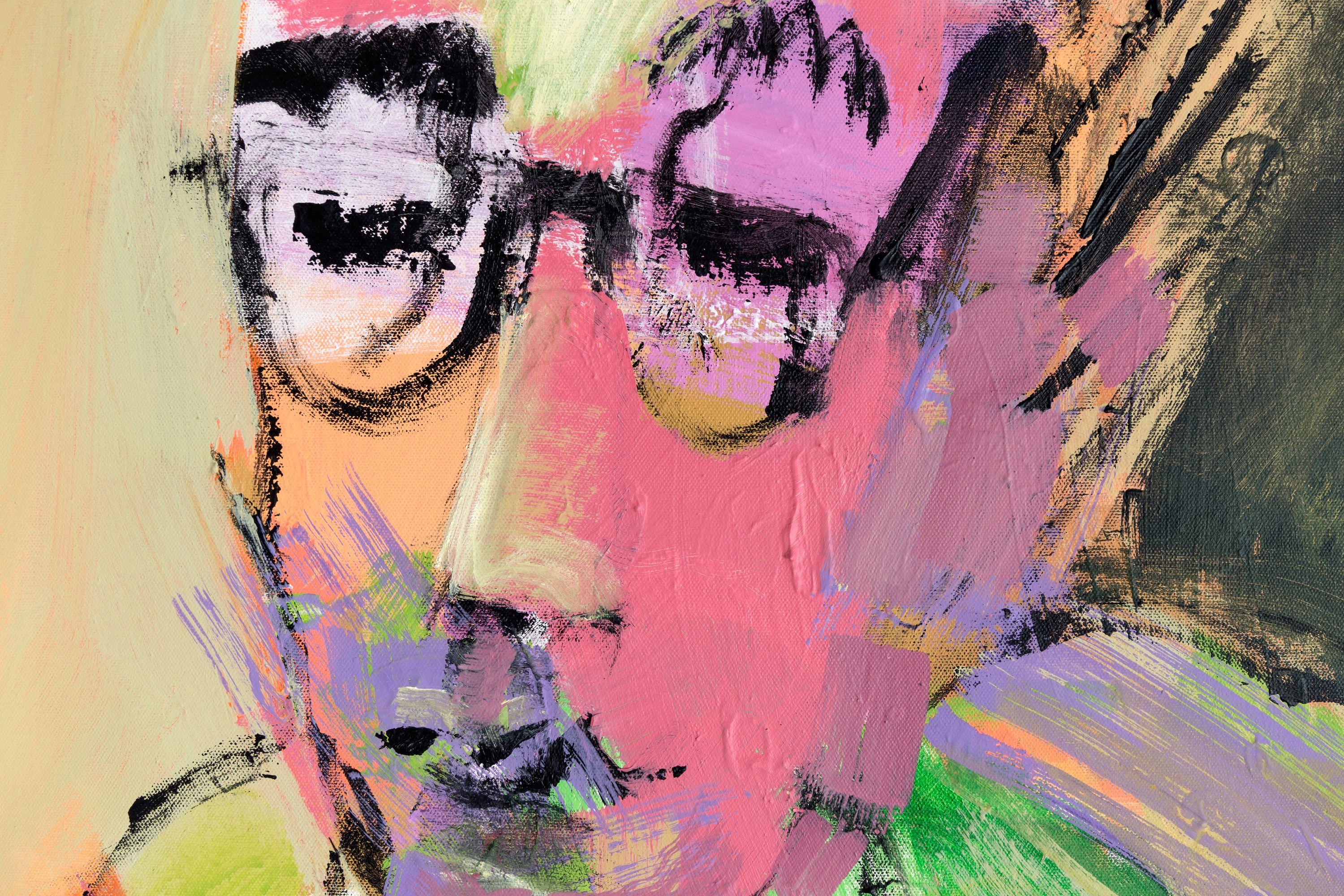 Desprecio es un retrato brillante y colorido de un joven. Es acrílico sobre lienzo de algodón y con tratamiento de cola de caseína.    La obra está firmada por delante y por detrás. Se entrega con certificado de autenticidad firmado por la autora