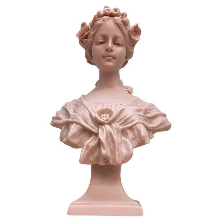 Inglese Busto di Annabel in marmo rosa, XX secolo in vendita
