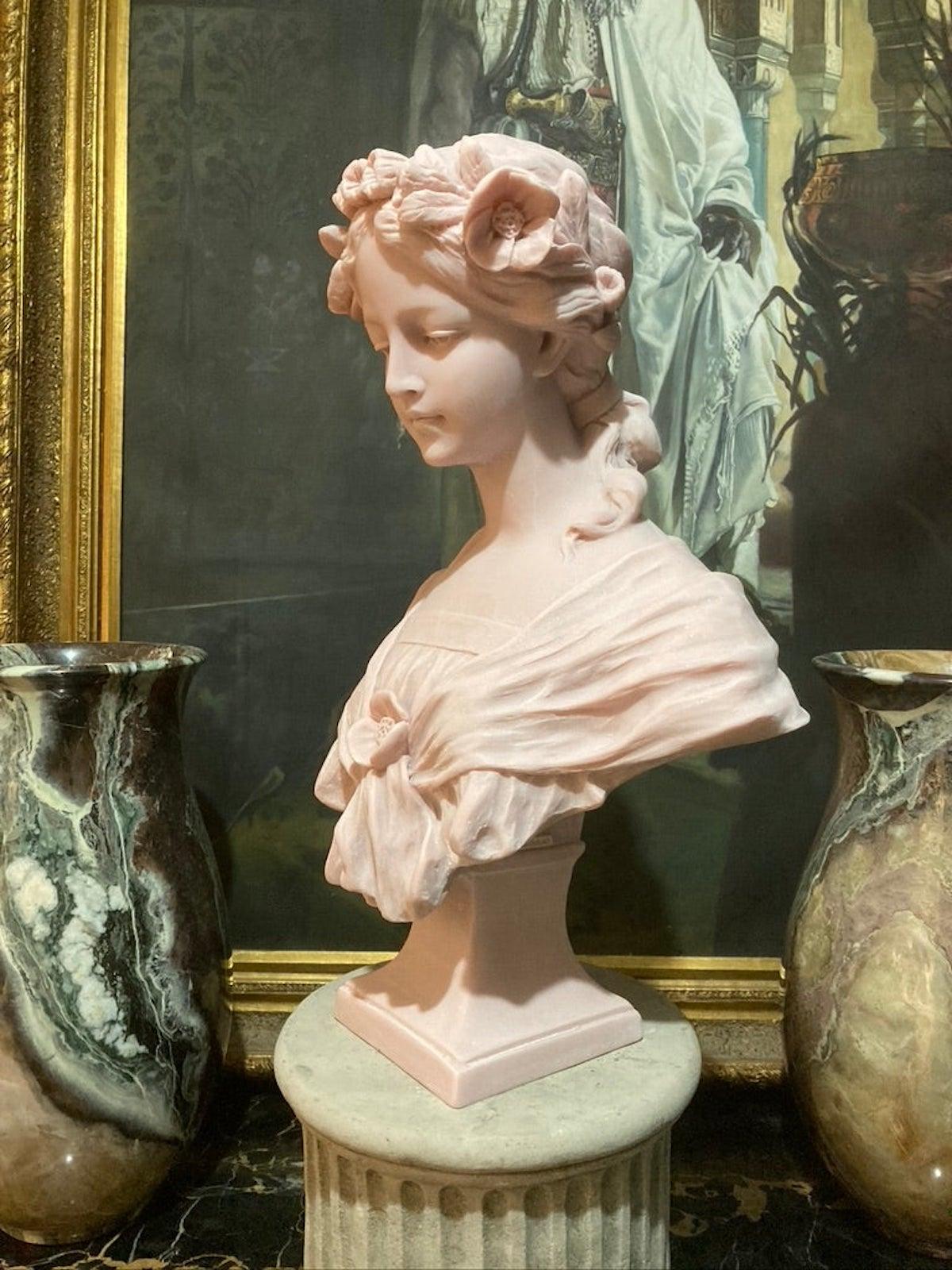 Annabel Bust Sculpture in Pink Marble, 20th Century 5