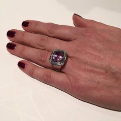 Annabel Eley 18Kt White Gold 11 Carat Lavender Amethyst Diamond Cocktail Ring