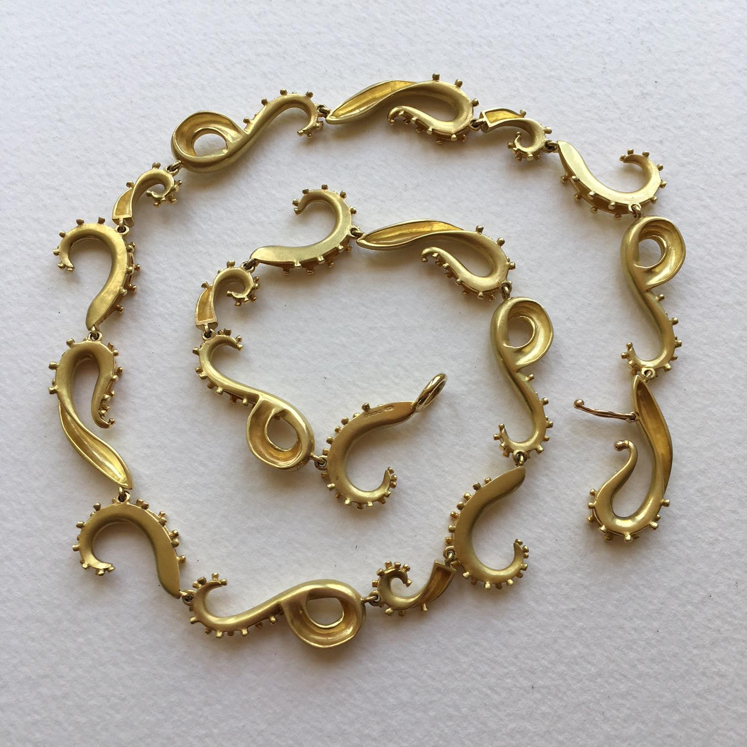 Annabel Eley 18 Karat Yellow Gold Tentacle Necklace For Sale 2
