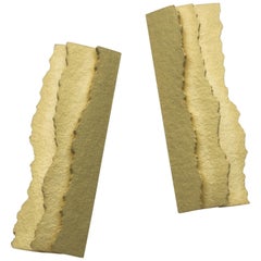 Annabel Eley Paper Textured 18 Karat Gold Earrings with Ripped Edges