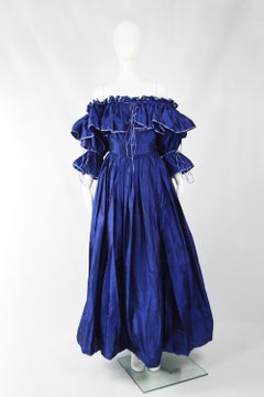 Annabelinda 1970s Silk Romantic Evening Dress