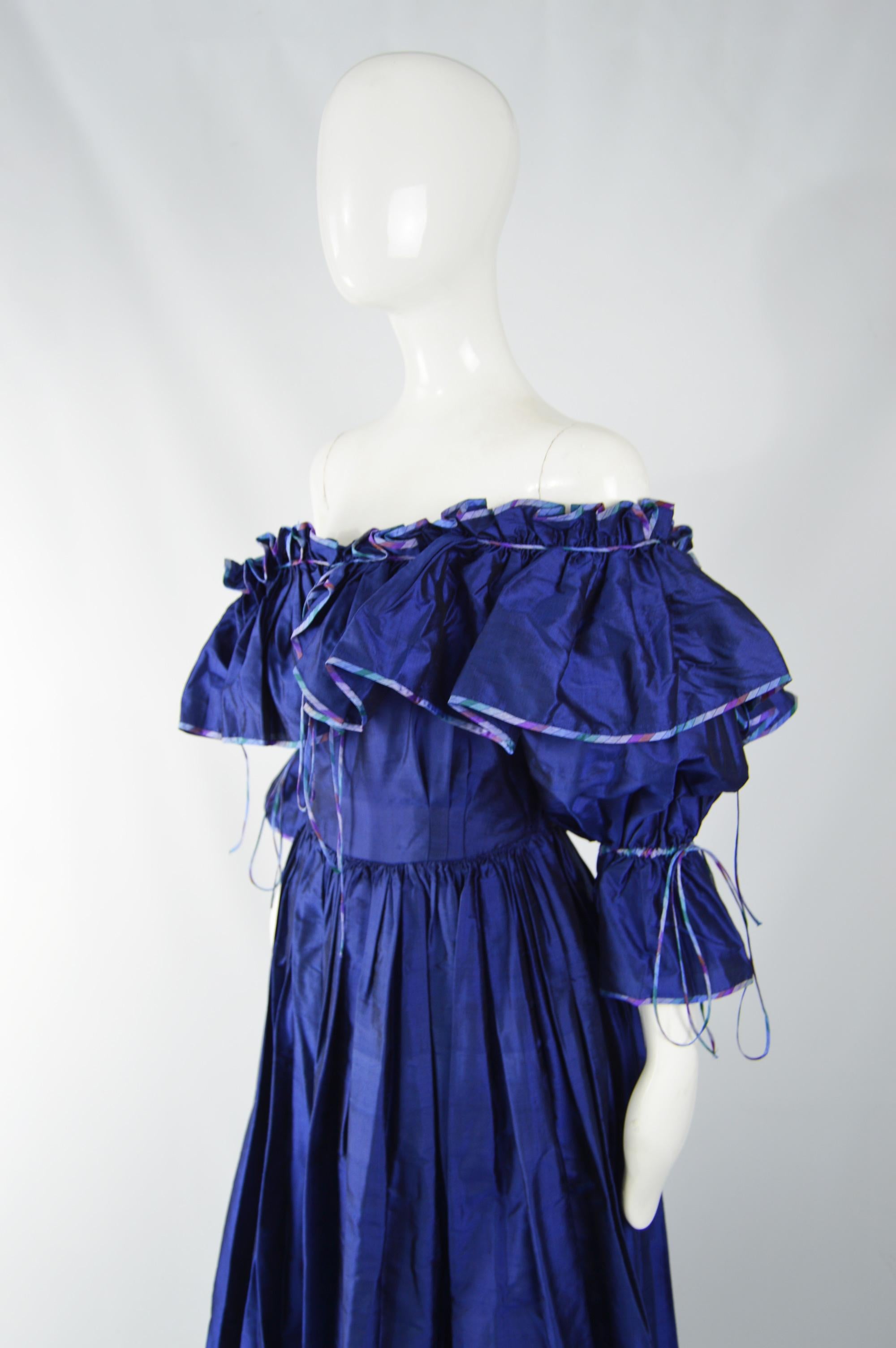 Annabelinda 1970s Silk Romantic Evening Dress 1