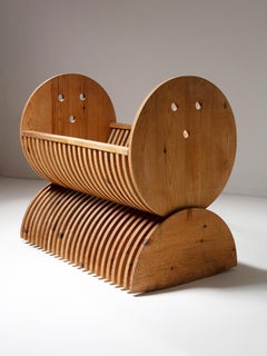 "Annabella" Cradle by Mario Ceroli for Poltronova, Italy, 1973