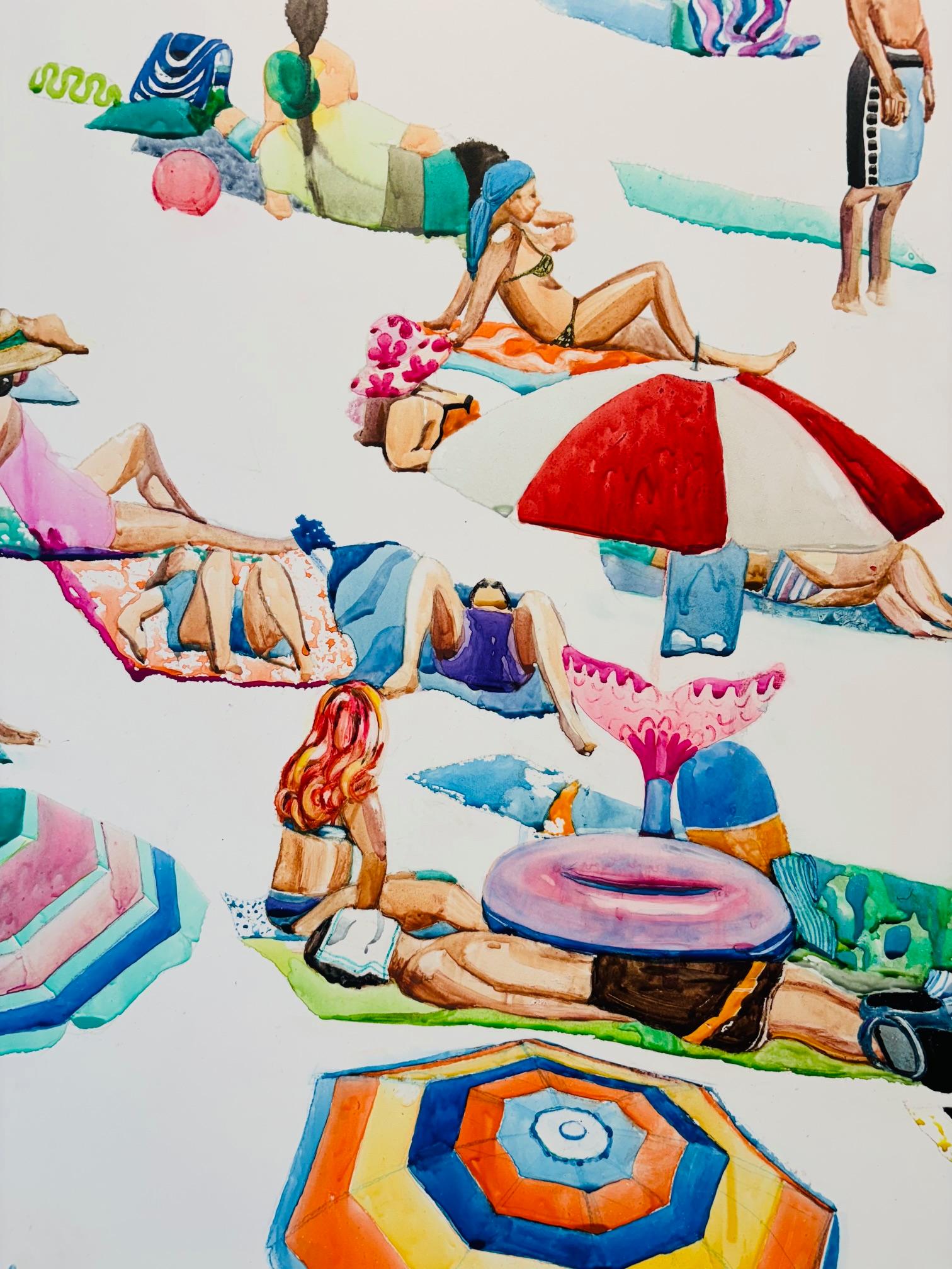 Fin Beach - original abstraktes impressionistisches Gemälde - zeitgenössische Kunst im Angebot 1