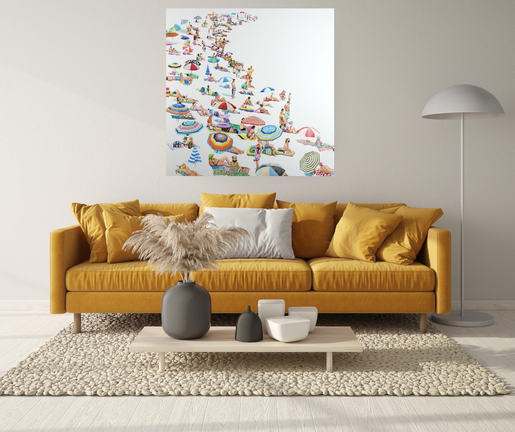 Fin Beach - original abstraktes impressionistisches Gemälde - zeitgenössische Kunst im Angebot 2
