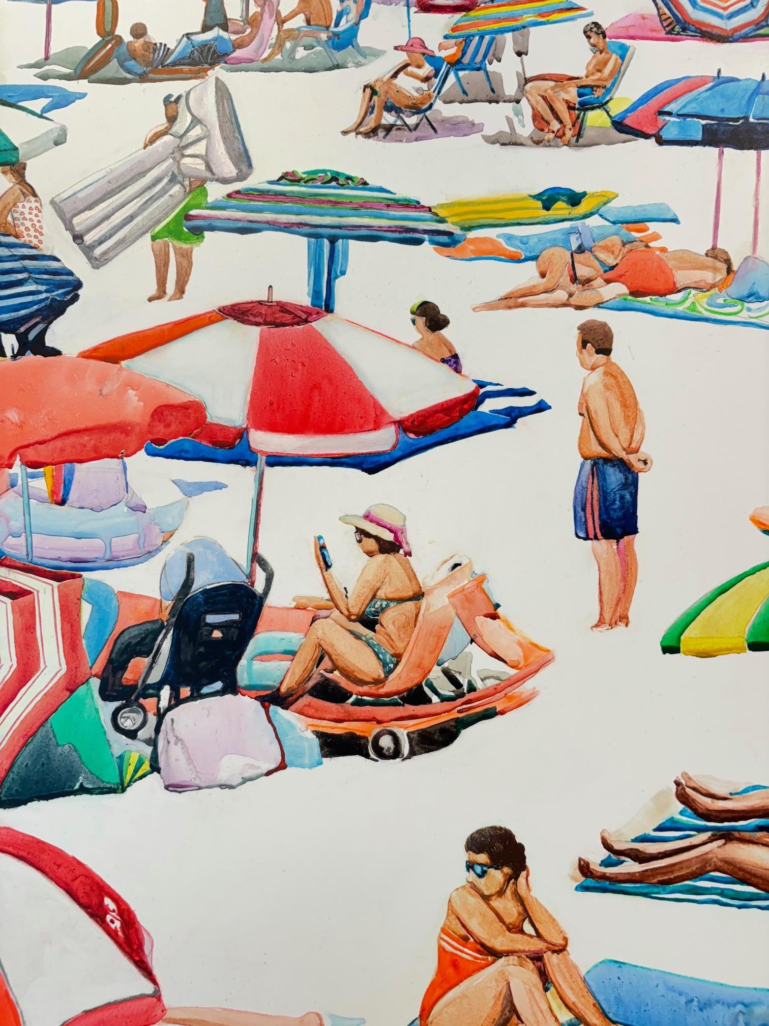 Granini Beach - original abstraktes impressionistisches Gemälde - zeitgenössische Kunst im Angebot 1