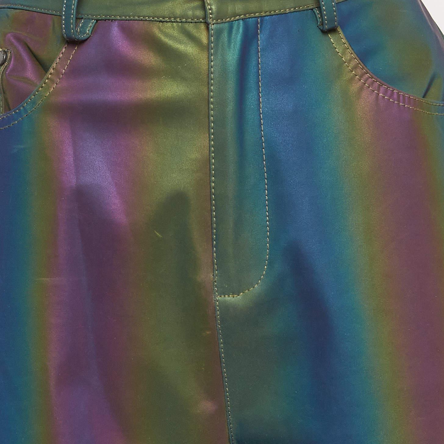 Annakikiki für Huawei Mehrfarbige Synthetische Hose mit geradem Bein und reflektierendem Muster M (Schwarz) im Angebot