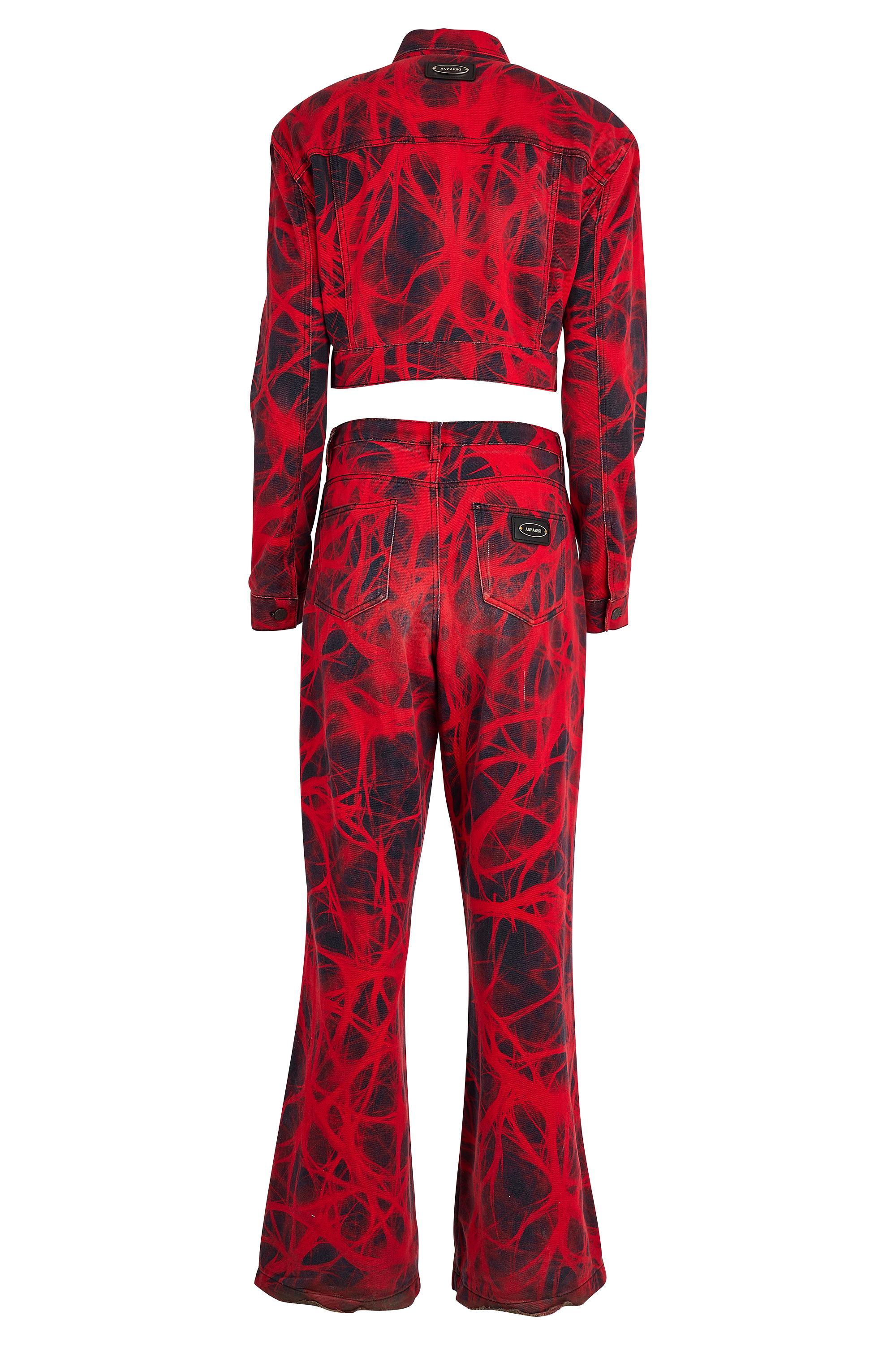 Red Annakiki S/S 2022 Denim X-ray Co-ord Set For Sale