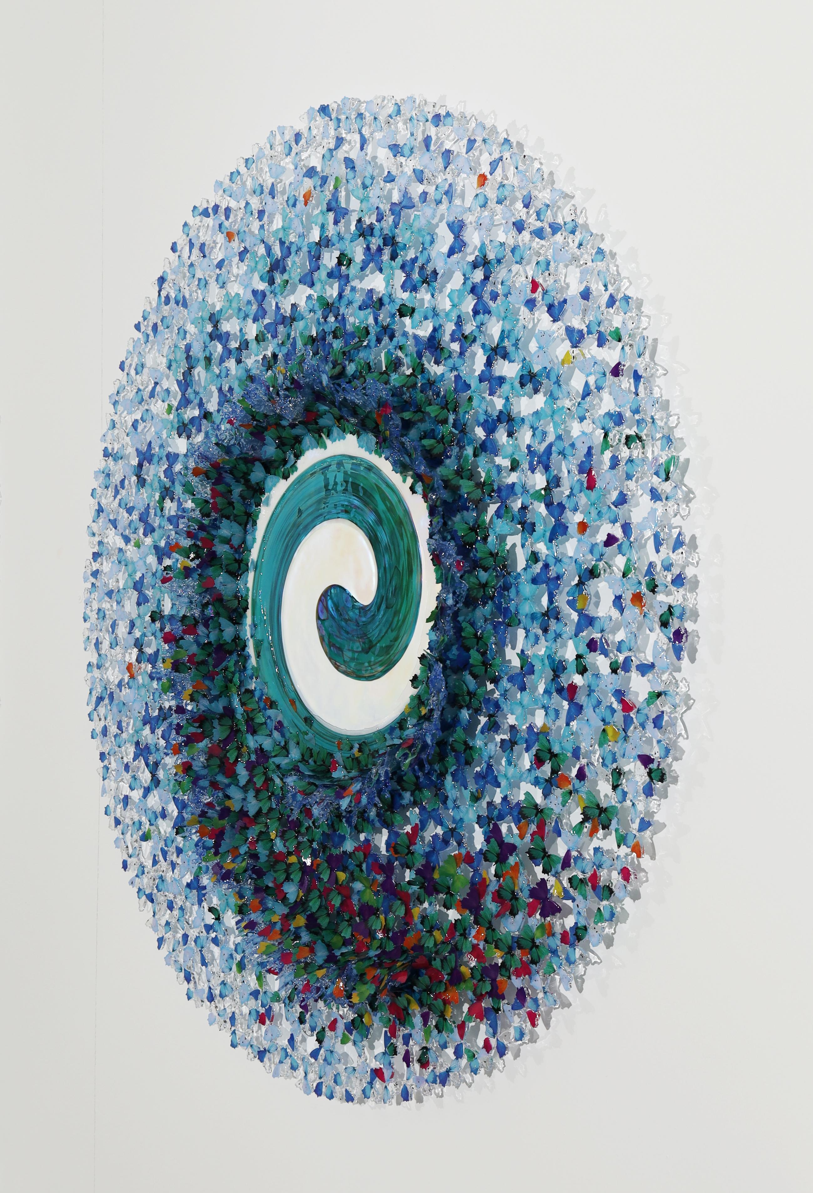 Dreamcatcher Spiral of Tales 180 cm - Contemporary Sculpture by Annalù
