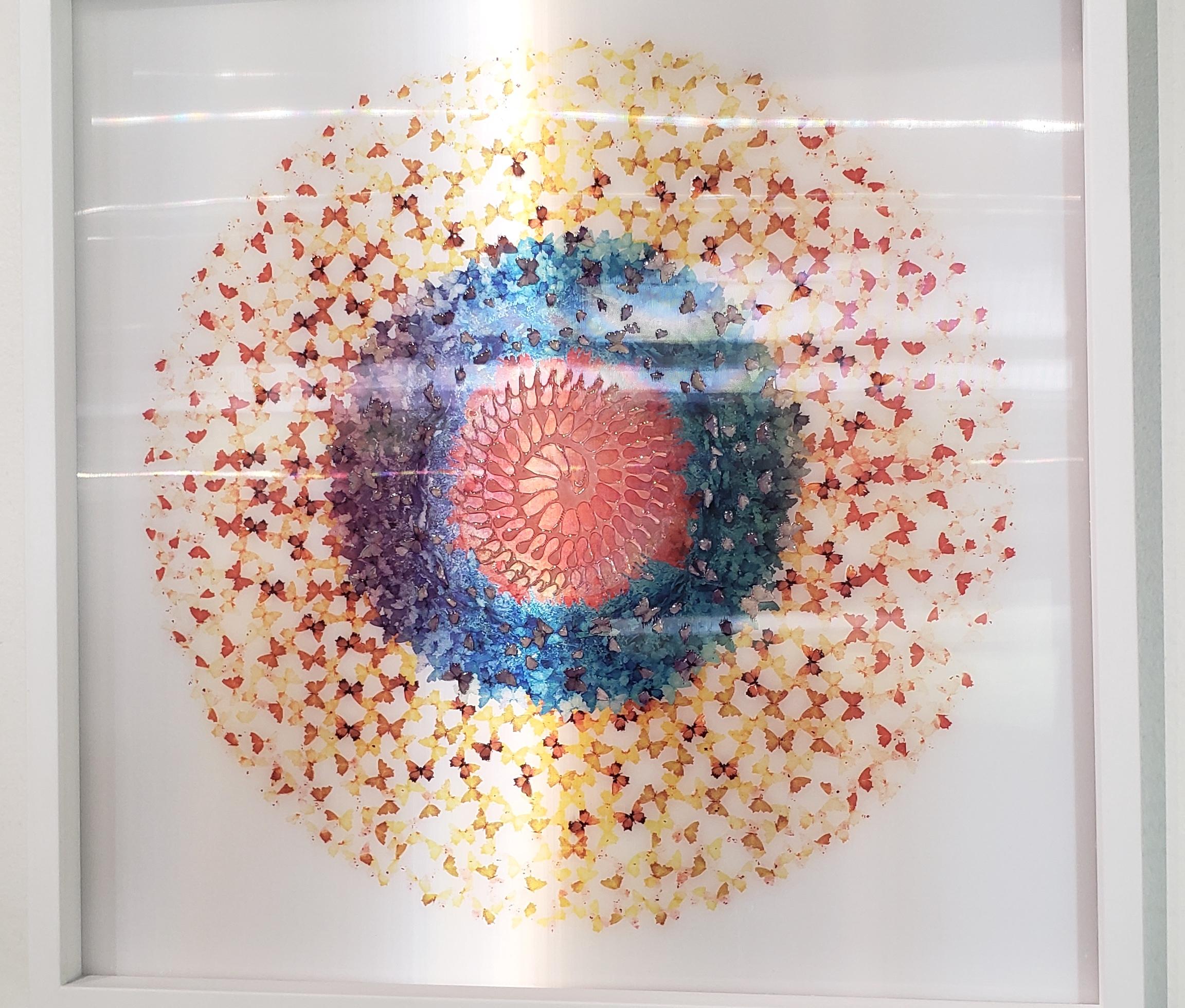 Dreamcatcher Red Sky 60 cm  - Contemporary Mixed Media Art by Annalù