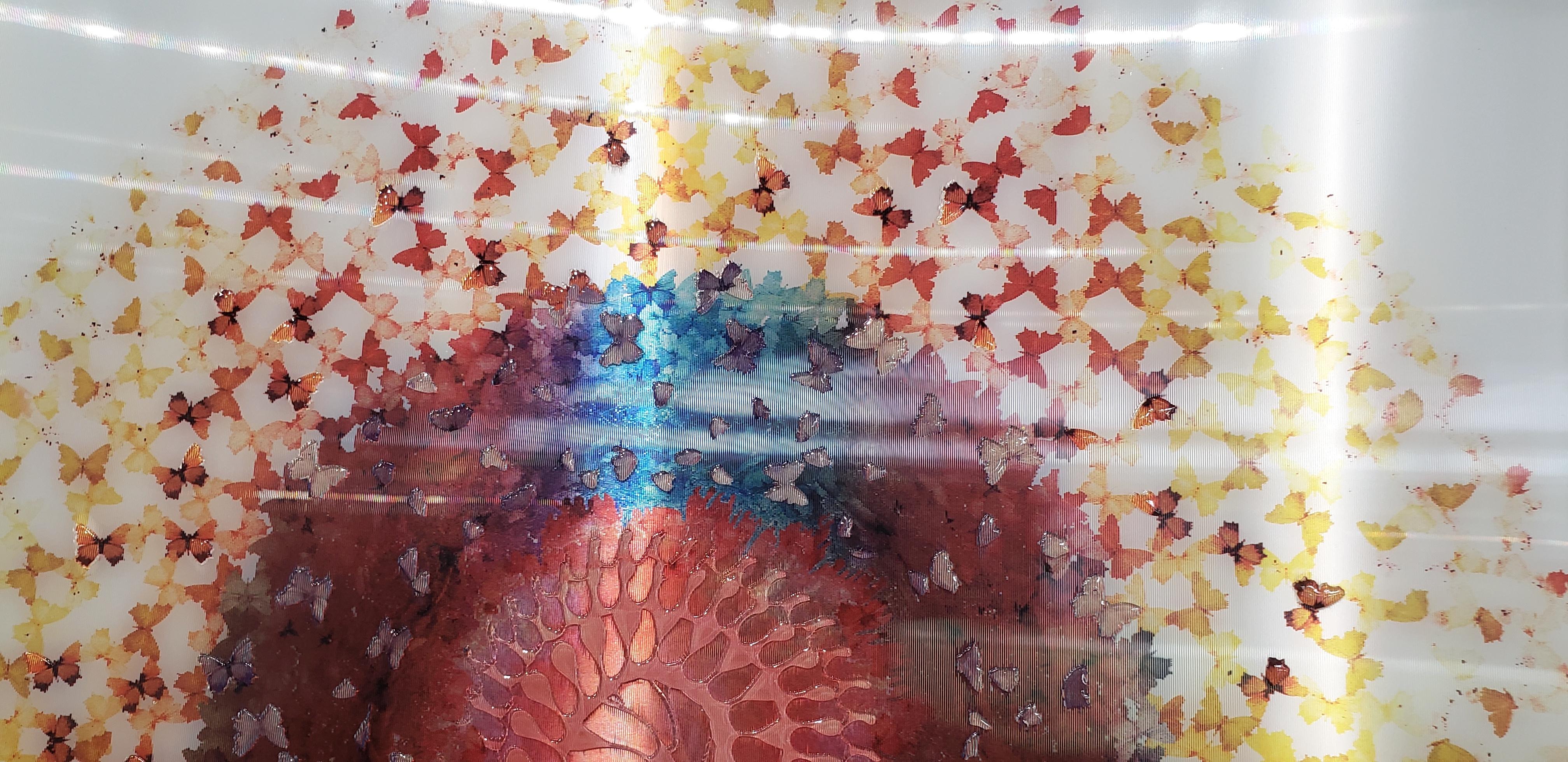 Lenticulaire - Œuvre d'art holographique encadrée.
Les sculptures de rêve de l'artiste italienne Annalù Boretto enchantent les spectateurs avec des éclaboussures d'eau hyperréalistes et des couleurs brillantes. Née à Venise en 1976, l'artiste a