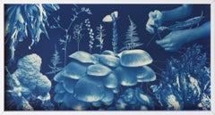 A Surreal Watercolor Cyanotype on Arches Aquarelle Paper, "Dynamic Mutuality"