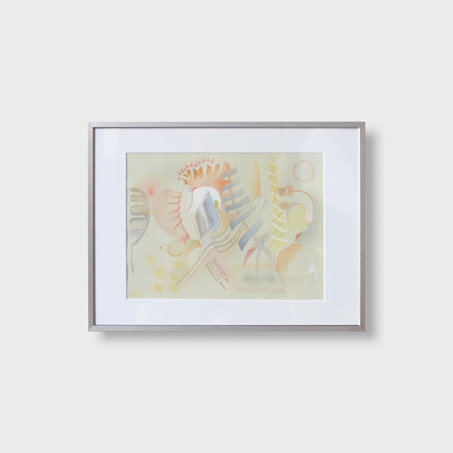 Abstraktes abstraktes Aquarellgemälde, „Queen Quietus“ – Painting von Annalise Neil