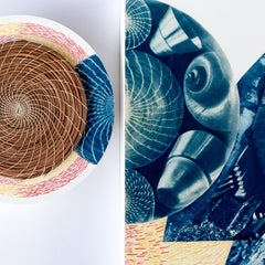 Cianotipia de acuarela blanqueada y tradicional, "Formación de patrones"