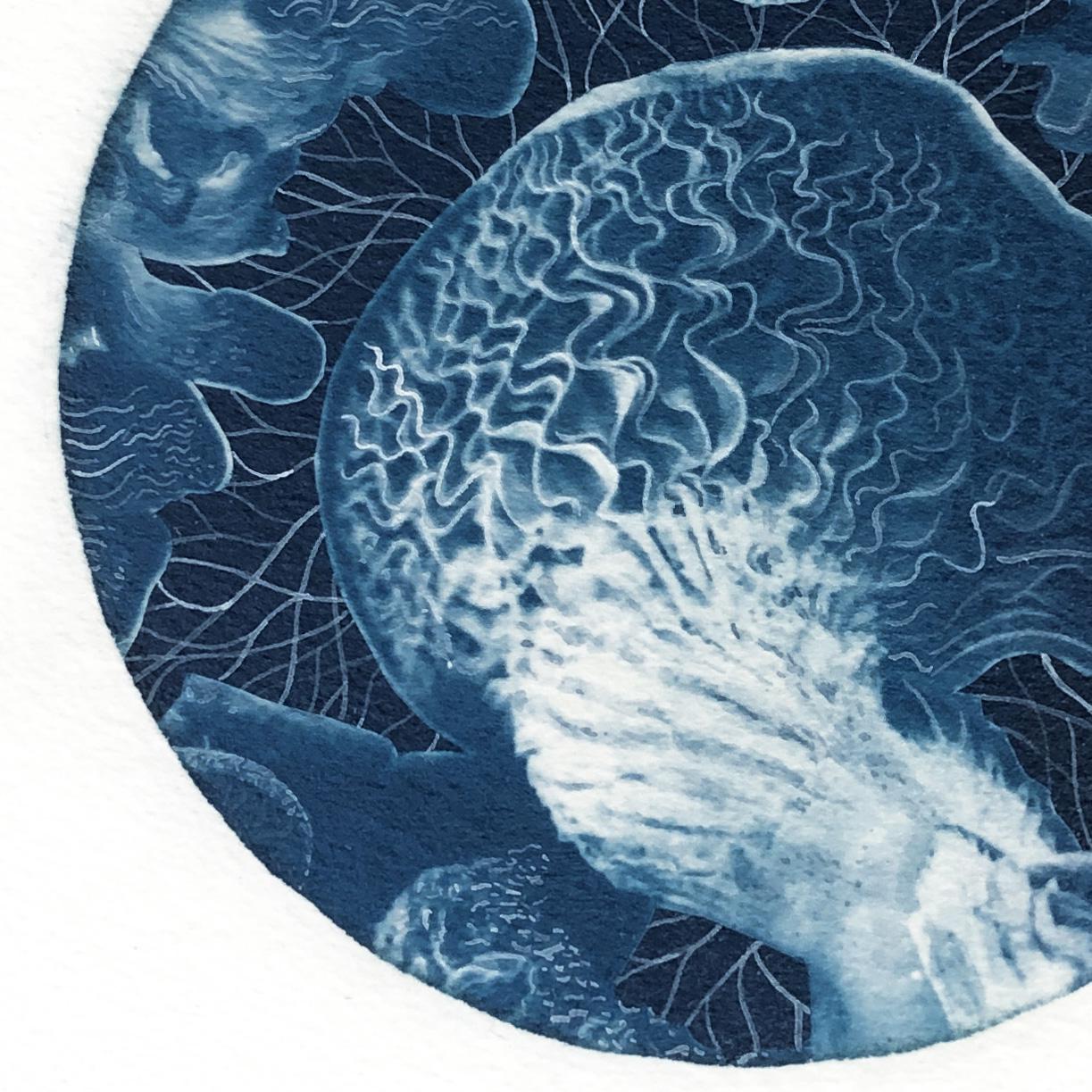 A Conceptually Surreal Watercolor on Cyanotype, 
