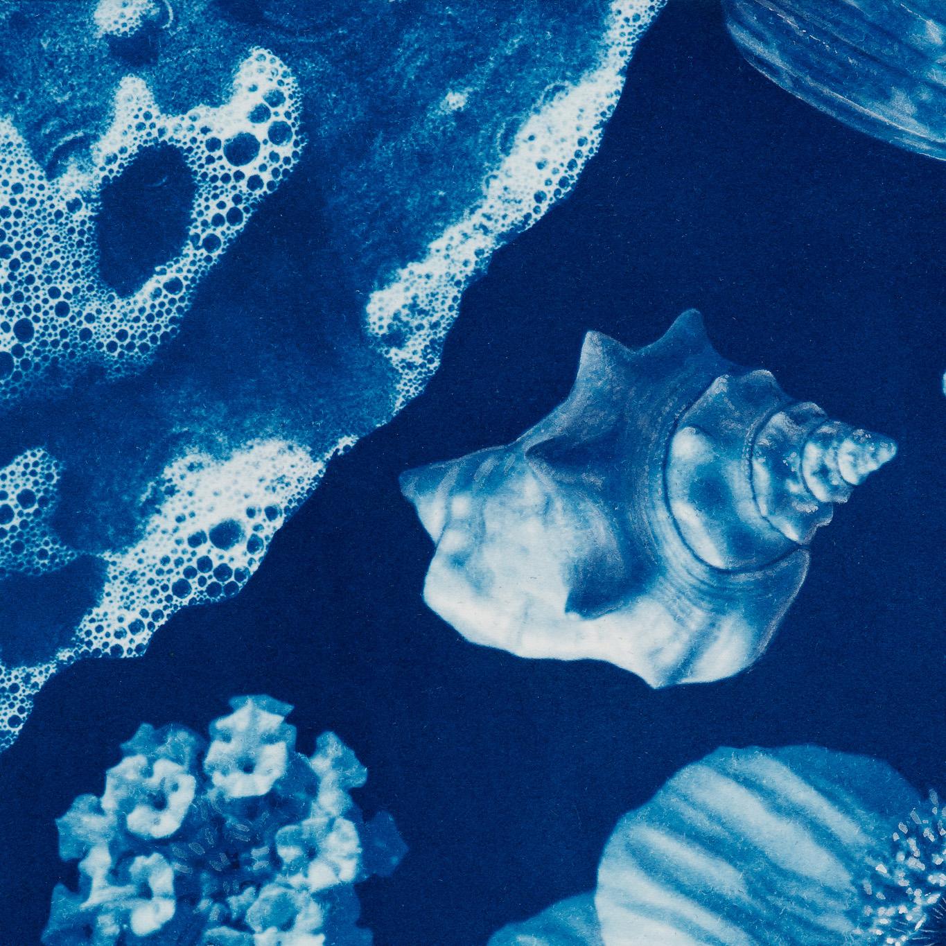 Surreales Aquarell und Cyanotyp, „Saltwater Gradient, var 12“, Surreales Aquarell (Abstrakt), Photograph, von Annalise Neil