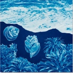 Aquarelle et cyanotype surréaliste, « Saltwater Gradient, var 8 »