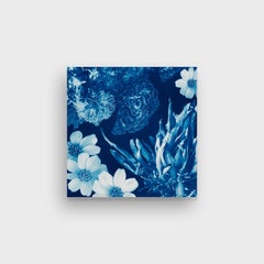 A Surreal Watercolor and Cyanotype, "Saltwater Gradient, var 9"