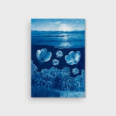 A Surreal Watercolor Cyanotype, "Saltwater Gradient, var 1"