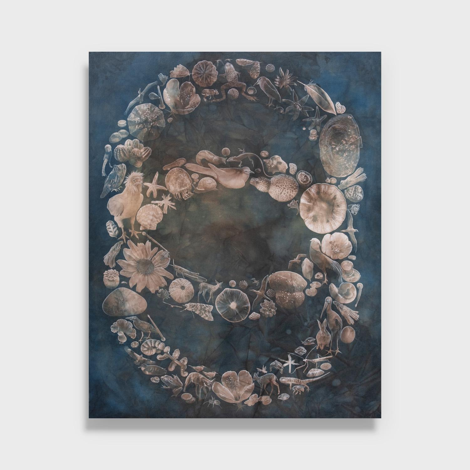 Annalise Neil Abstract Photograph - A Watercolor and Toned Cyanotype Photographic Print, "Harmony"