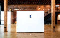 Watercolor Acrylic and Cyanotype, "The Moon Reflects the Light of the Sun"