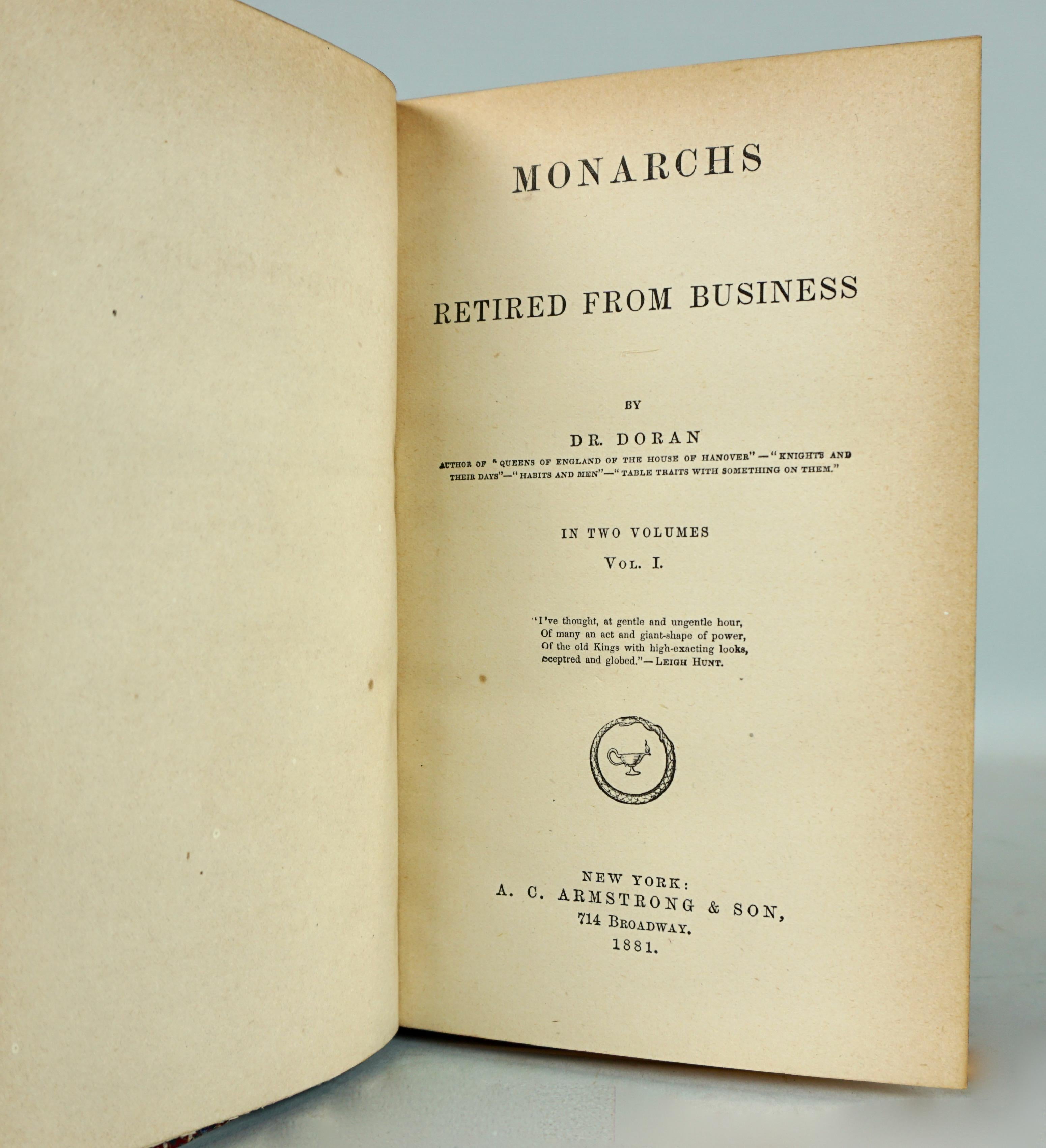 19th Century Annals of Stage, English Queens, Retired Monarchs 6 Leatherbound Volumes