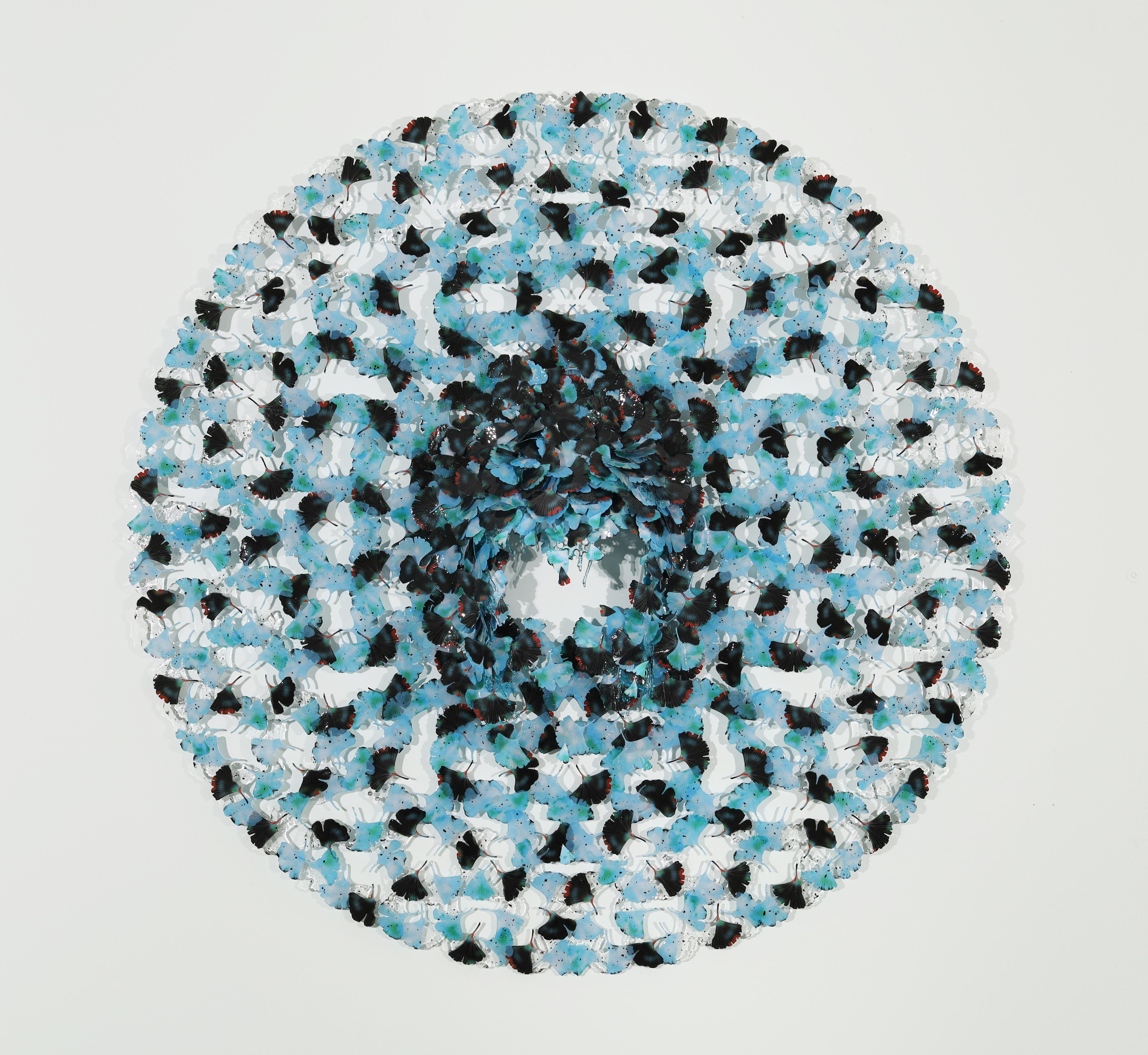 Dreamcatcher, Ginkgo Blue Bubble  - Mixed Media Art by Annalù