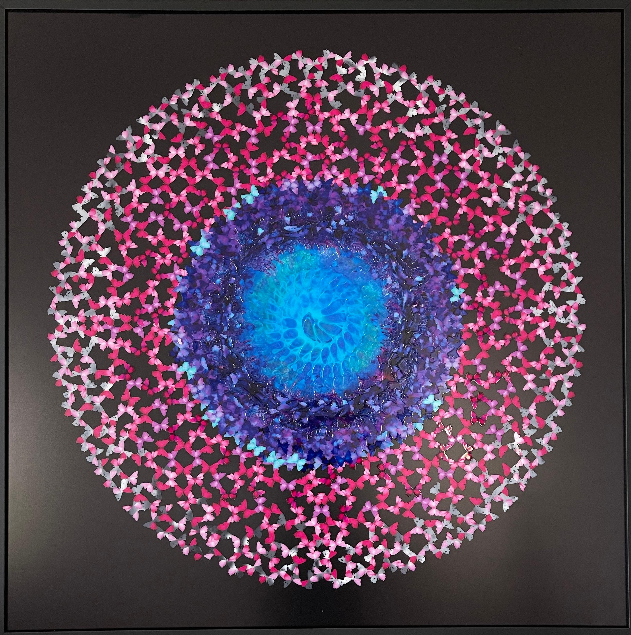Annalù Abstract Sculpture -  Dreamcatcher Light Print Pink Blue