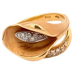 Bague AnnaMaria en or jaune 18 carats avec diamant « Calla » de 0,50 carat au total
