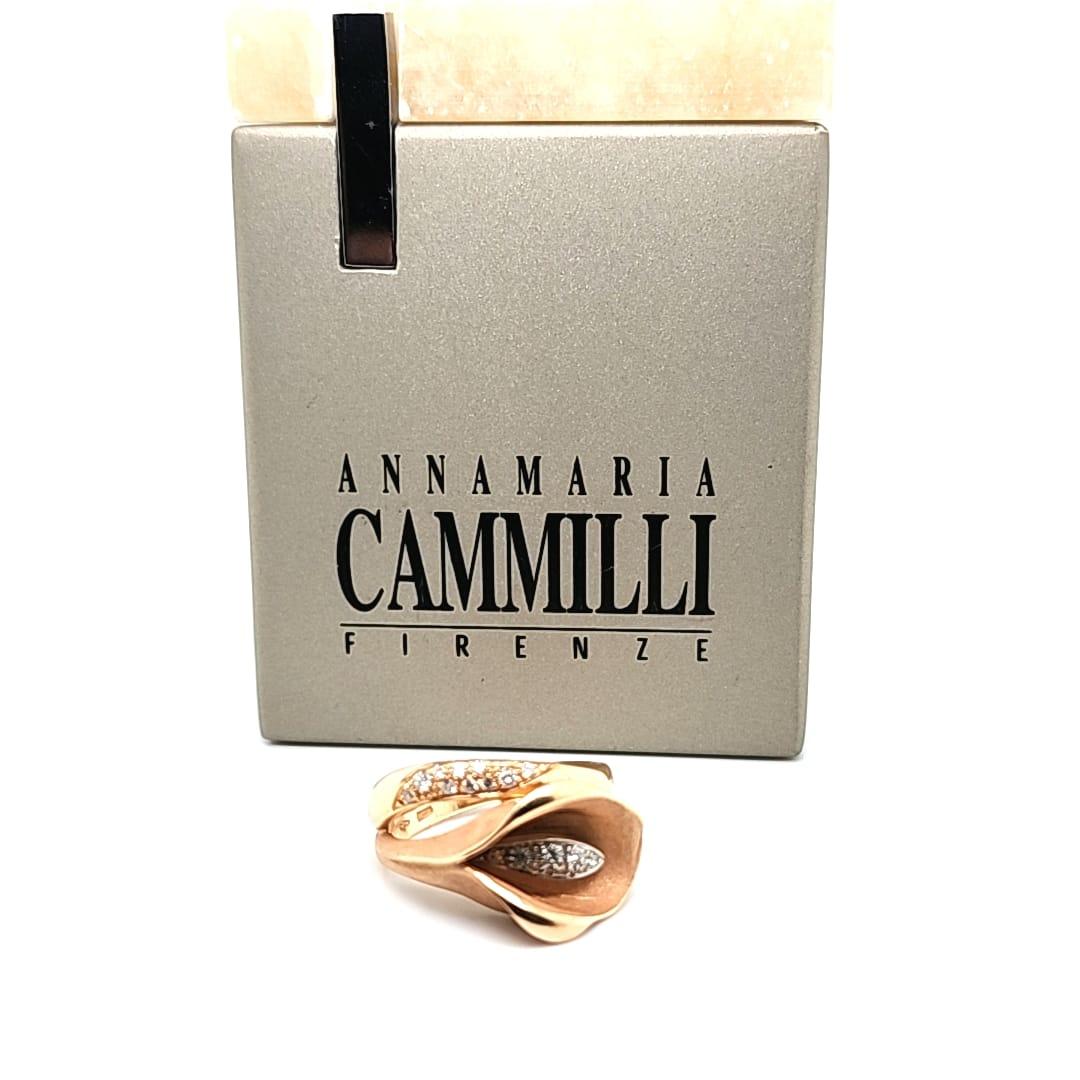  Annamaria Cammilli Bague « Calla » en or rose 18 carats et diamants en vente 4
