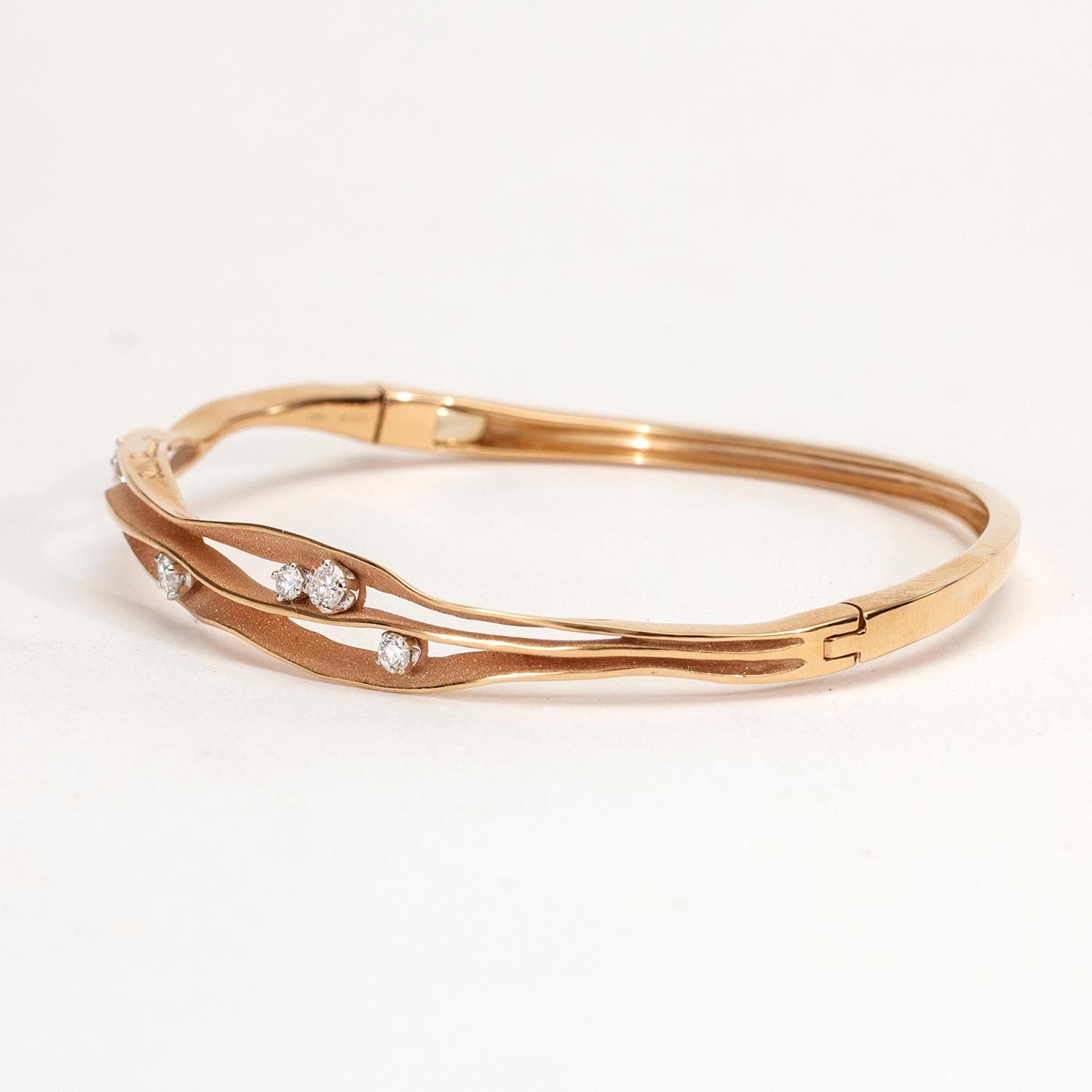 Annamaria Cammilli „Dune“ 3 Lagen-Armband mit Diamanten aus 18 Karat Roségold (Zeitgenössisch) im Angebot
