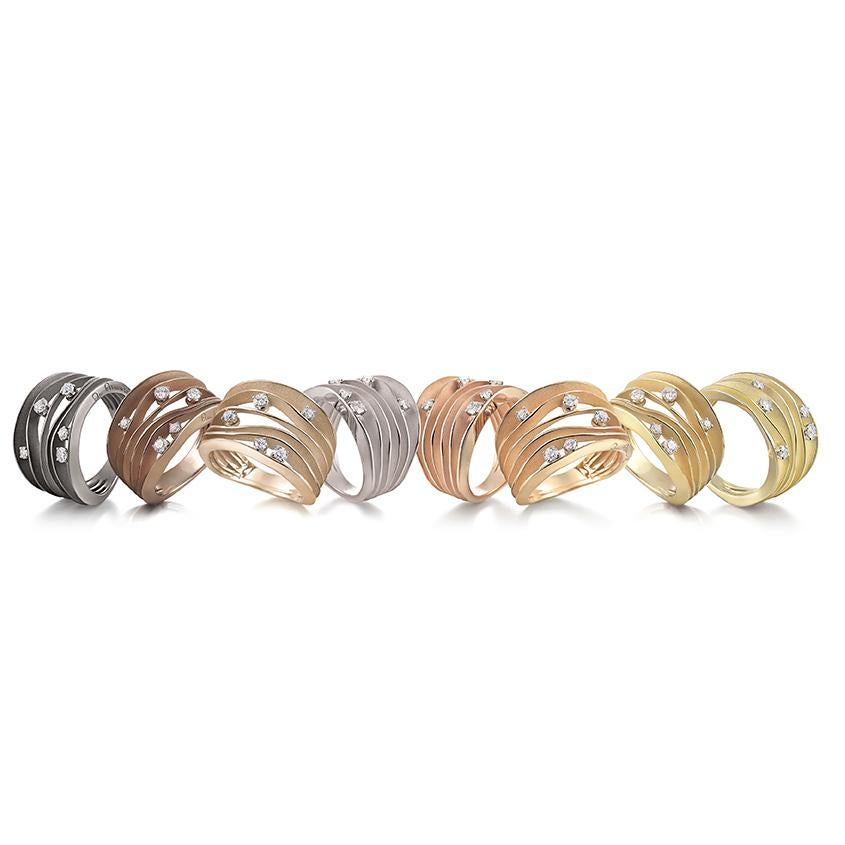 Annamaria Cammilli „Dune“ 3 Lagen-Armband mit Diamanten aus 18 Karat Roségold Damen im Angebot