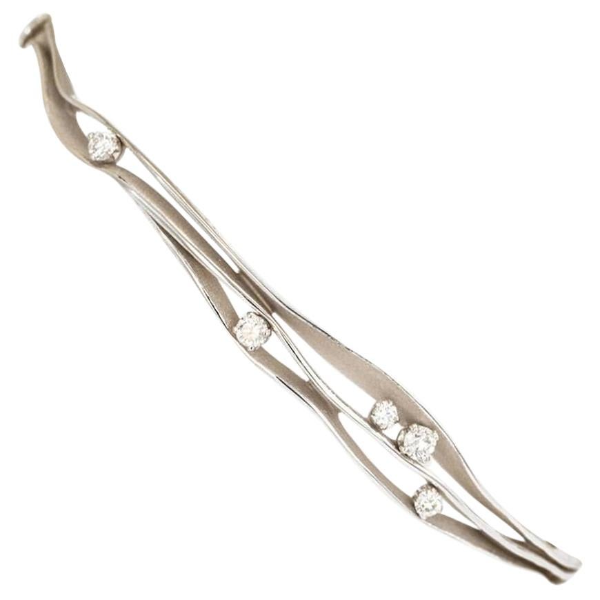 Annamaria Cammilli Pulsera de 3 vueltas "Duna" con diamantes en oro blanco de 18 quilates en venta