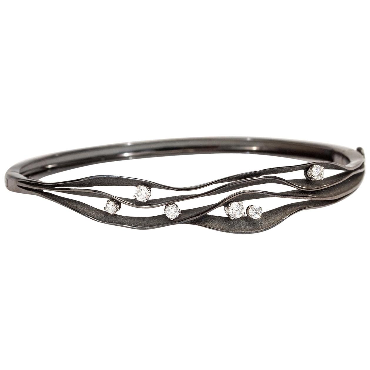 Annamaria Cammilli Pulsera "Dune" de 4 Capas con Diamantes en Oro Negro de 18 Kilates