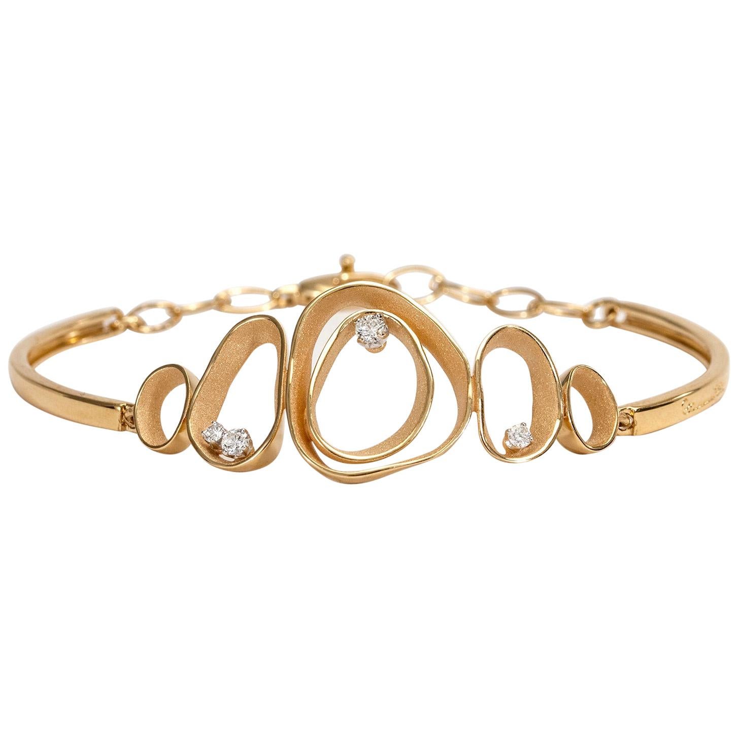 Annamaria Cammilli Pulsera "Dune" con diamantes en oro naranja de 18 quilates