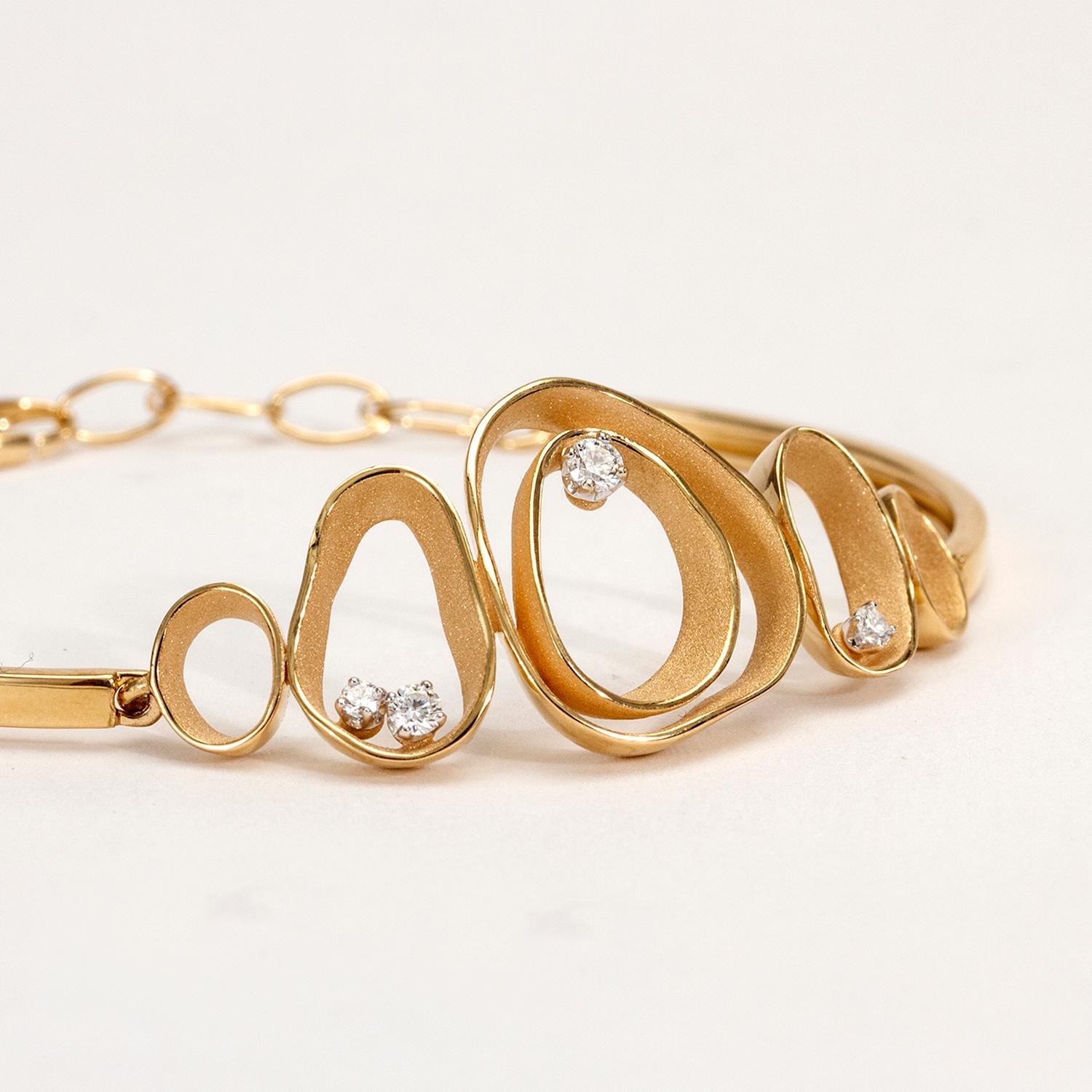 Annamaria Cammilli „Dune“-Armband aus 18 Karat Orangegold mit Diamanten (Zeitgenössisch) im Angebot