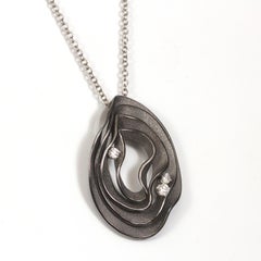 Annamaria Cammilli "Dune" Pendant Necklace with Diamonds in 18 Karat Black Gold