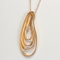 Annamaria Cammilli "Dune" Pendant Necklace with Diamonds in 18 Karat Orange Gold