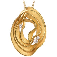 Annamaria Cammilli "Dune" Pendant Necklace with Diamonds in 18 Karat Orange Gold