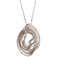 Annamaria Cammilli "Dune" Pendant Necklace with Diamonds in 18 Karat White Gold