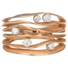 Annamaria Cammilli "Dune" Ring with Five Diamonds in 18k Pink Champagne Gold
